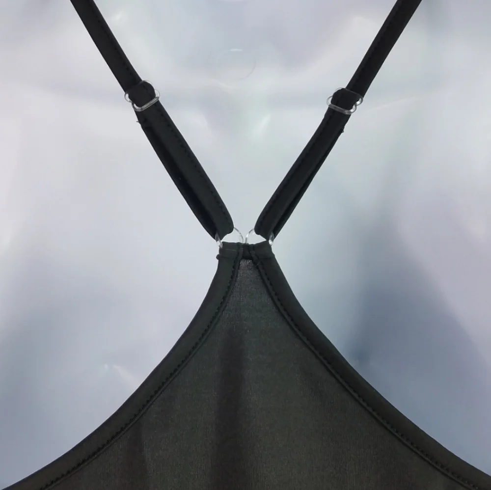 Black Lace Tank Top With Removable Racerback Camisole - Picture 14 of 16